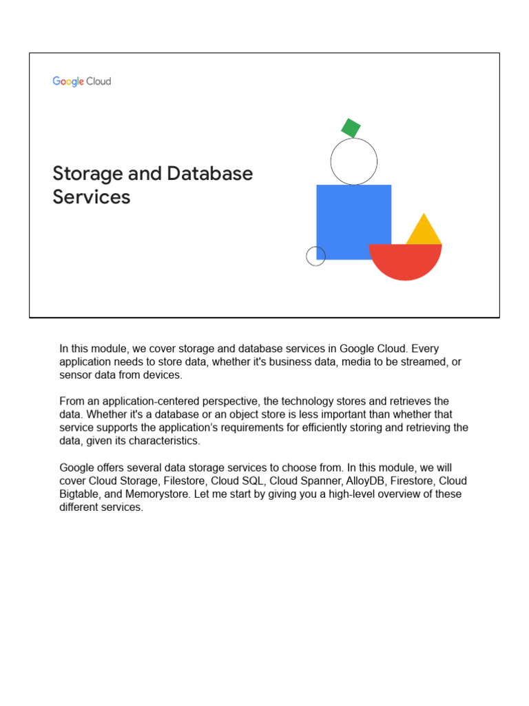 Google Cloud Storage Solutions | PDF | Backup | Computer Data Storage