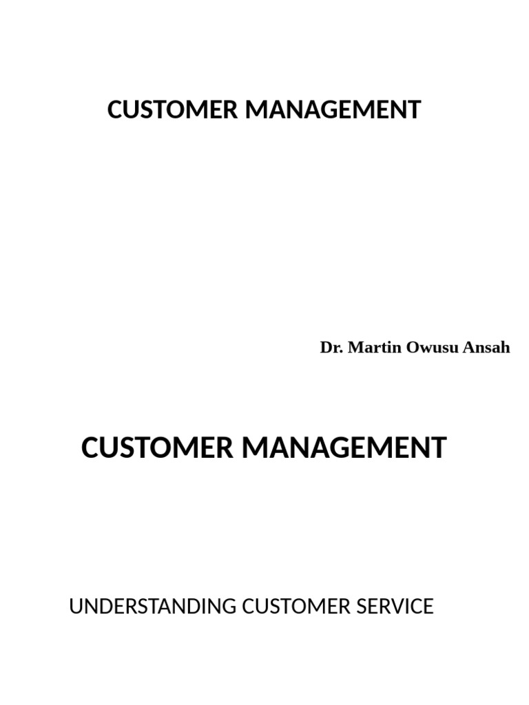 Understanding Customer Management 2 | PDF | Customer Relationship ...
