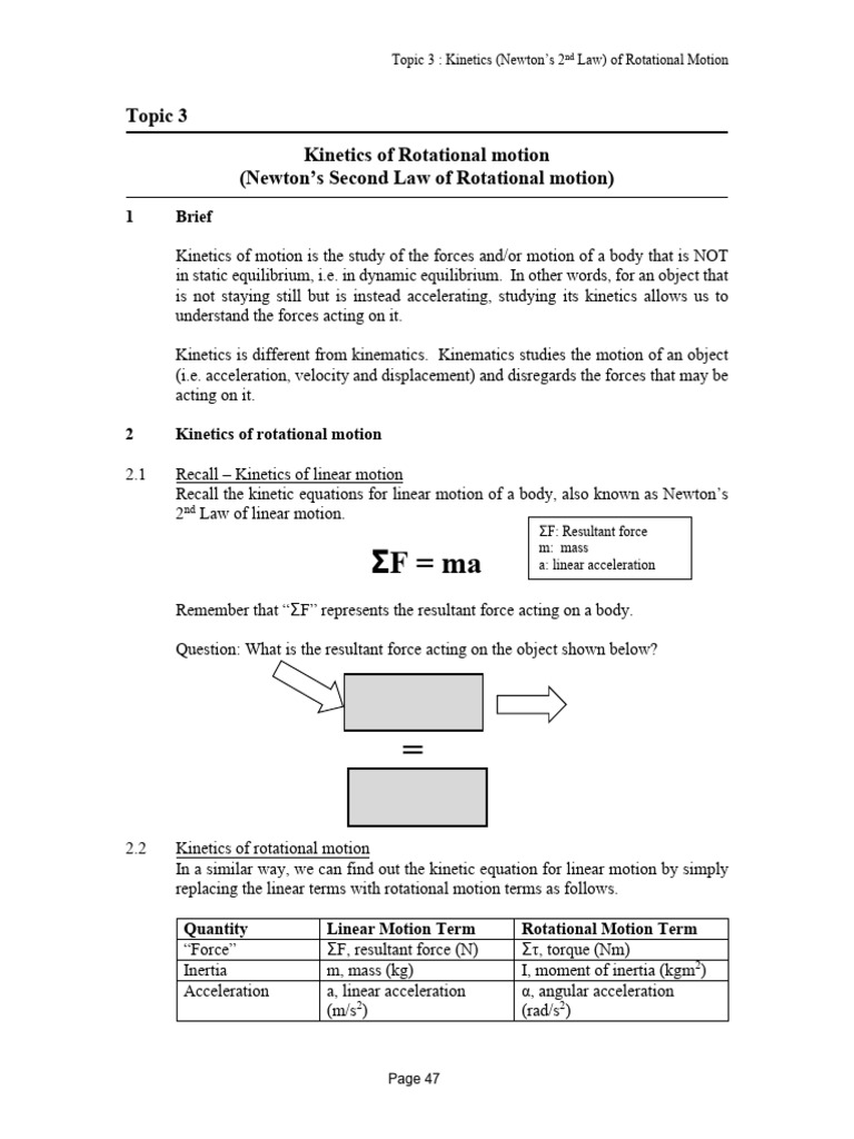 Rotational Motion Kinetics Explained | PDF | Rotation Around A Fixed ...