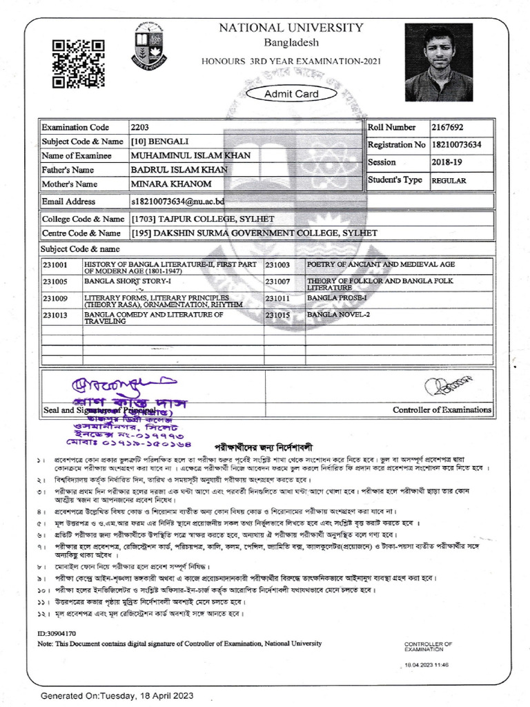 Ba 3rd Year Subject