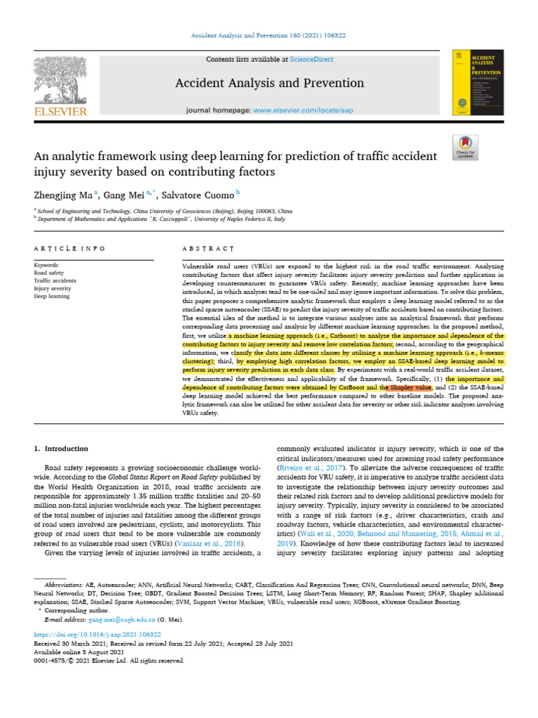 An Analytic Framework Using Deep Learning For Prediction of Traffic ...