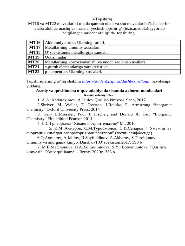 Topshiriq 3 (MT) | PDF
