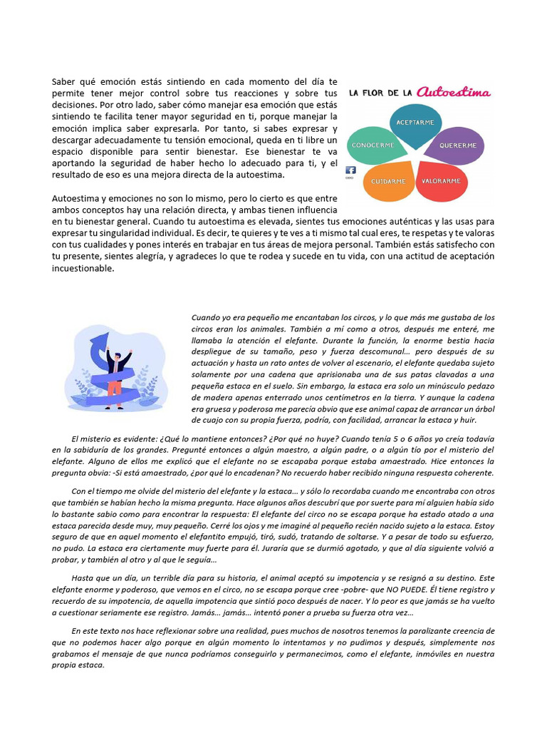 Emociones y Autoestima | PDF | Las emociones | Autoestima