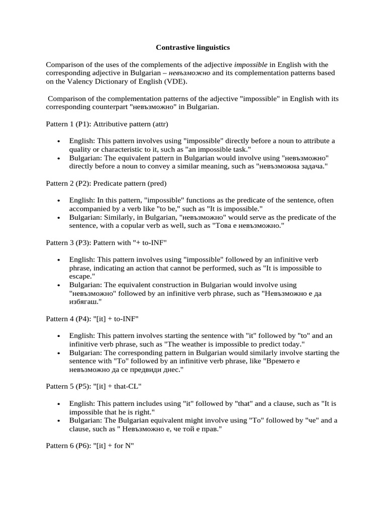 Contrastive Linguistics-1 | PDF | Verb | Adjective