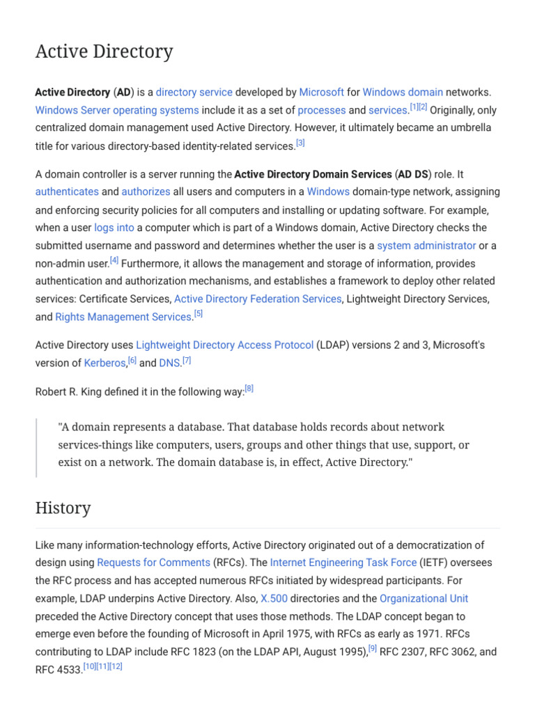 Overview of Active Directory Services | PDF | Active Directory ...