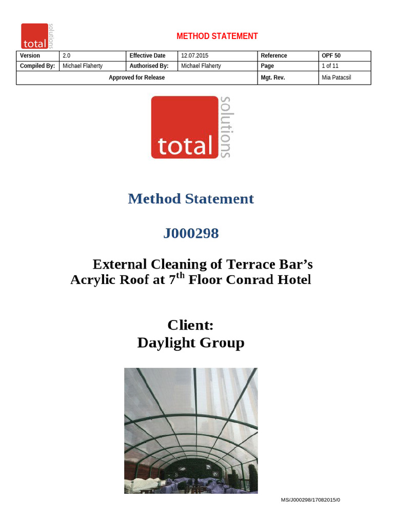 OPF 50 - Method Statement | PDF | Occupational Safety And Health | Safety