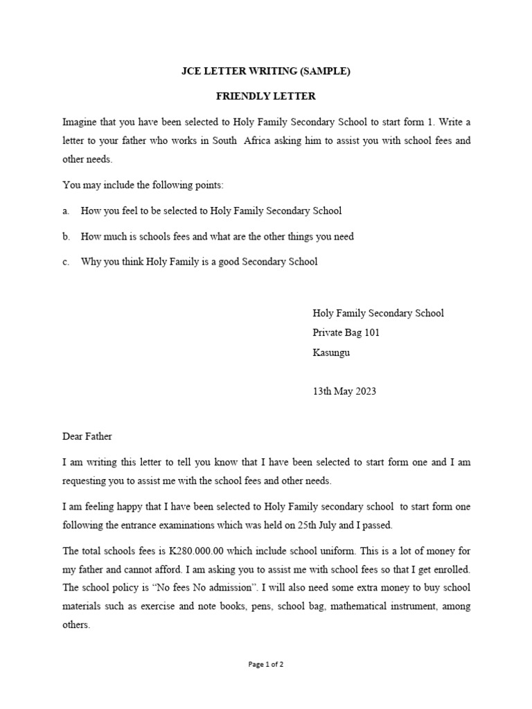 Jce Letter Writing (Sample) | PDF, image size:768x1024