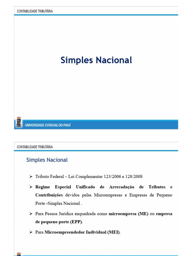 Entenda o Simples Nacional e Seus Tributos | PDF