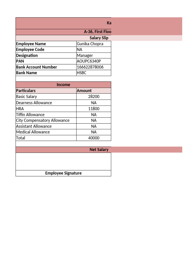 YEARLY SALARY SLIP FORMAT IN EXCEL visual data 4