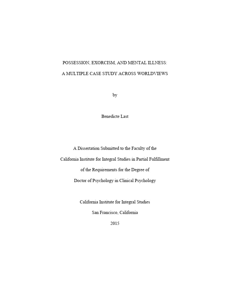 Possession Exorcism And Menta Pdf Exorcism Medical Diagnosis