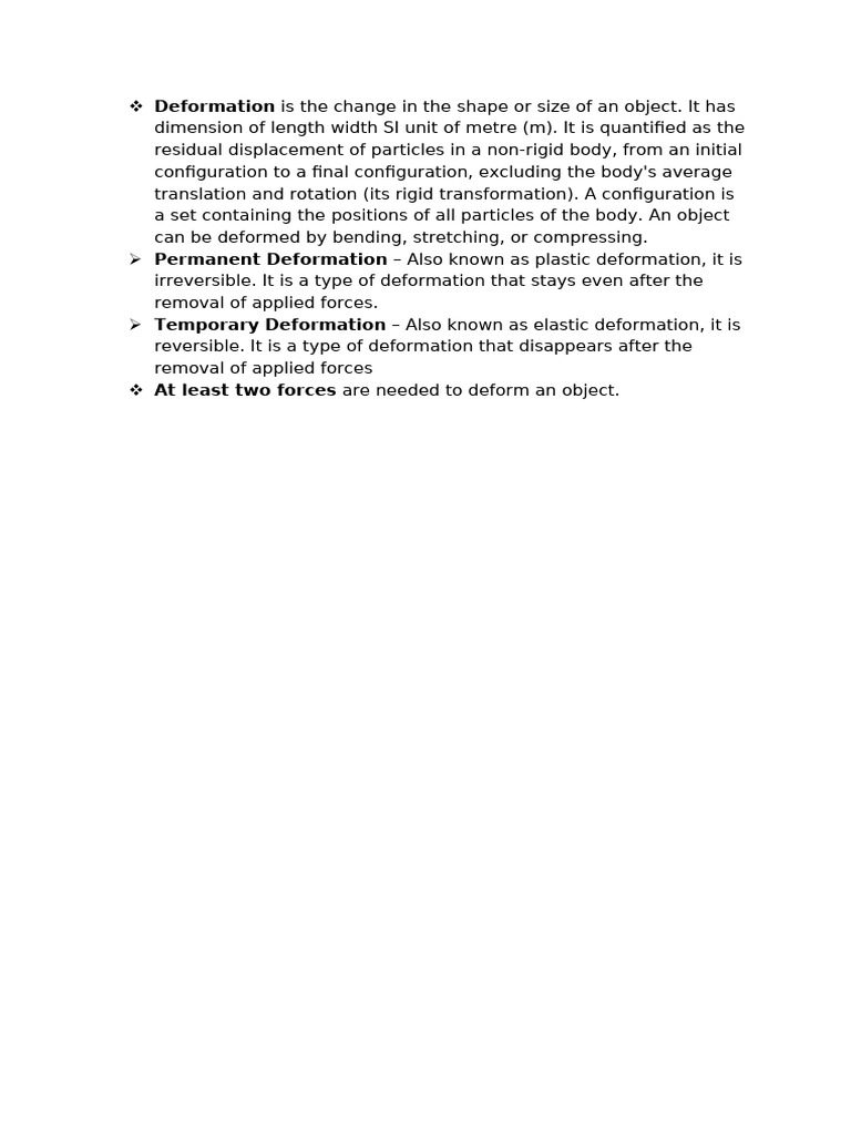 Deforming Objects | PDF