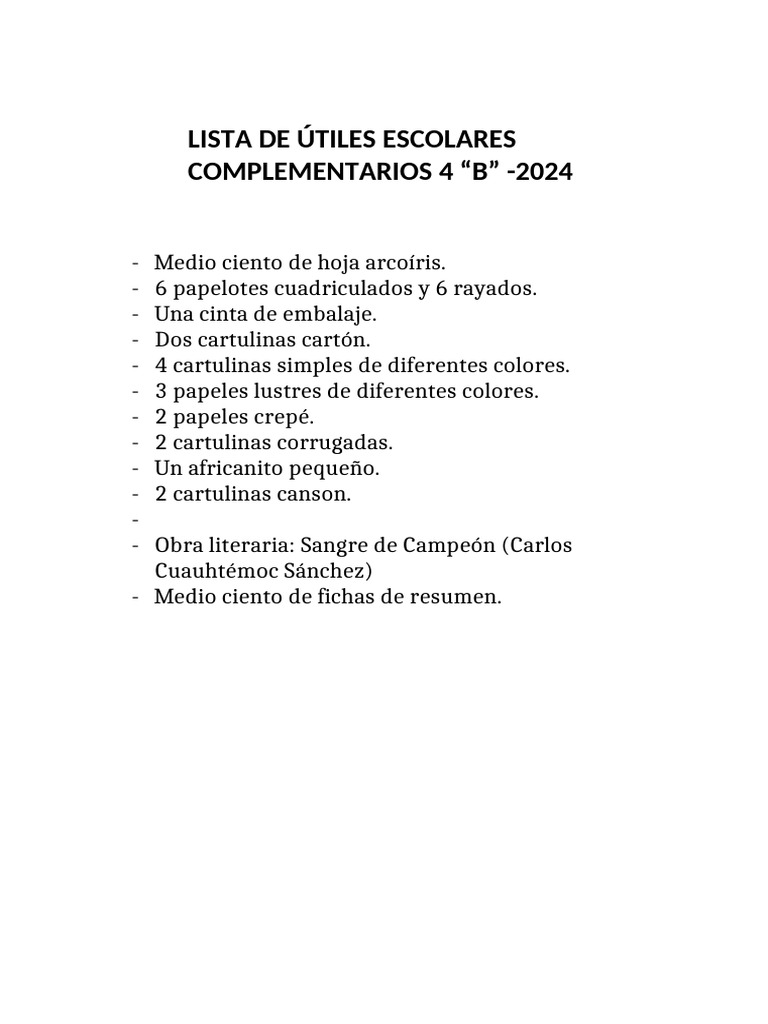 Lista 2 Cuarto B | PDF