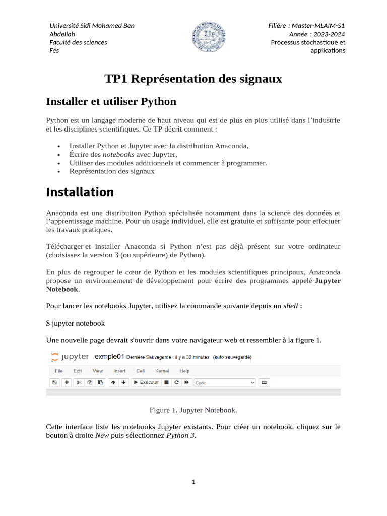 Introduction à Python pour signaux | PDF | Python (Langage de ...