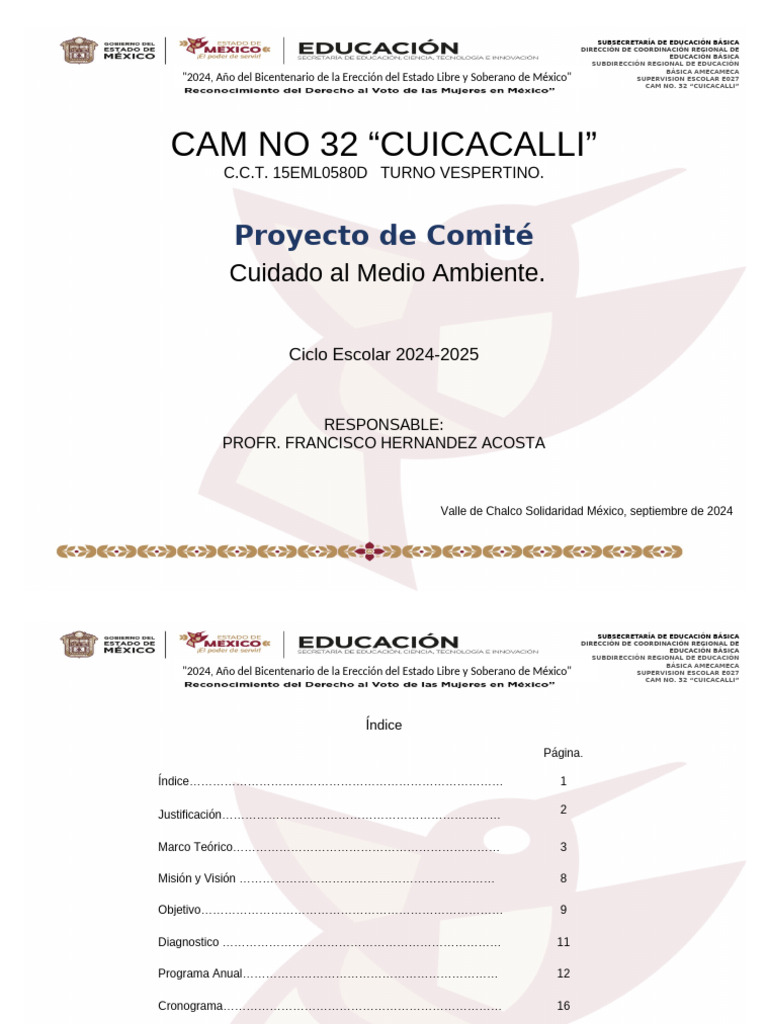 Proyecto - Comite - Cuidado - Del - Medio - Ambiente 28-10-24 | PDF ...