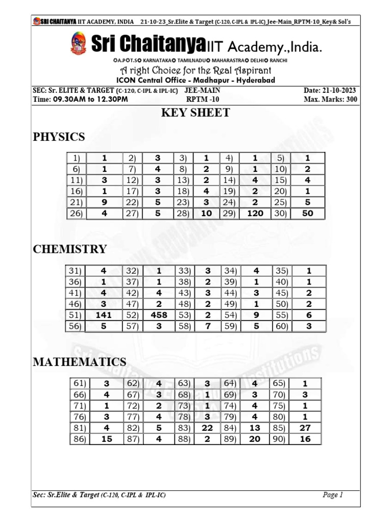 RPTM 10 KEY | PDF | Amino Acid | Dissociation (Chemistry)