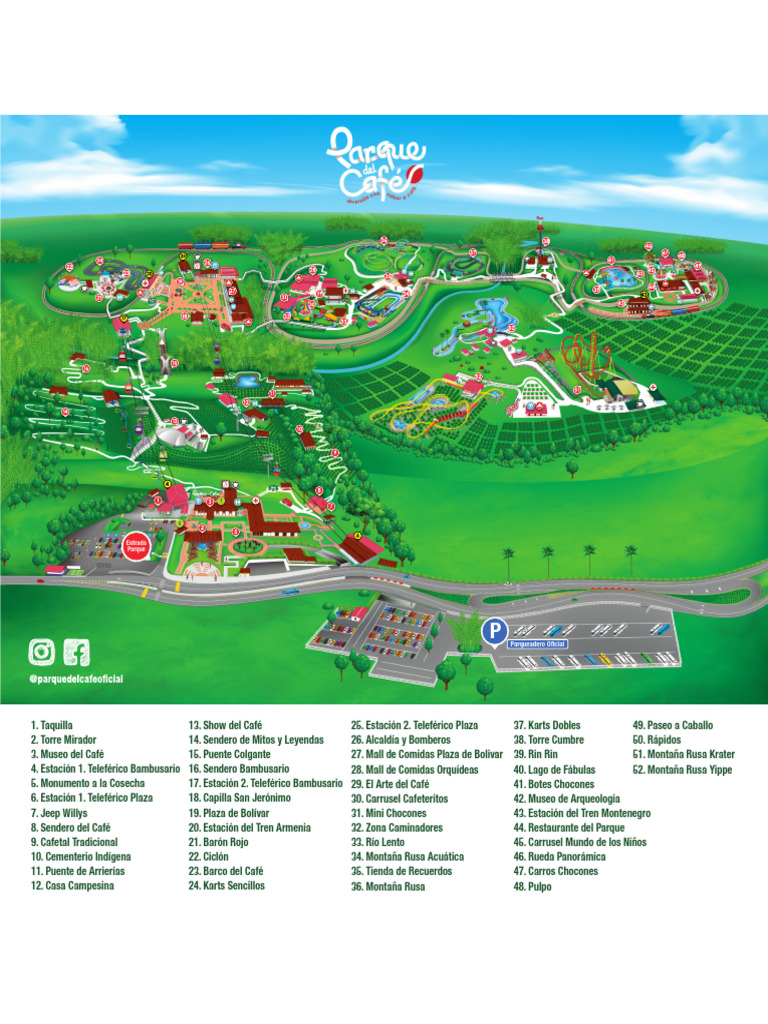Mapa del Parque del Café y Atracciones | PDF