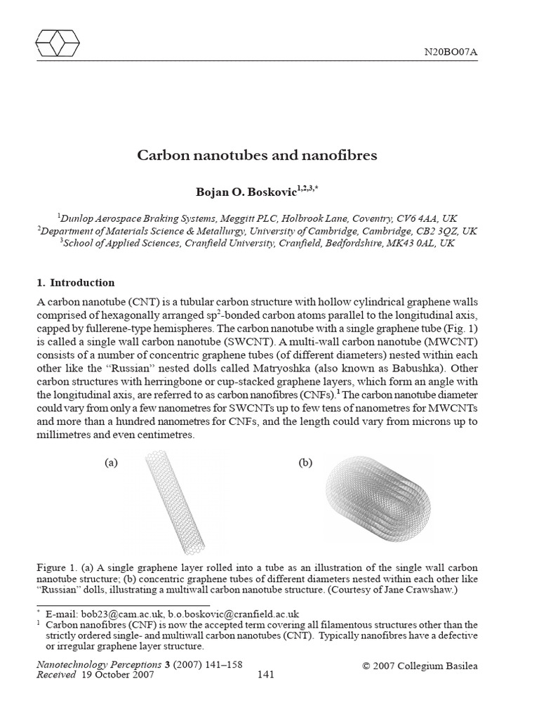 carbon nanatube | PDF | Carbon Nanotube | Chemical Vapor Deposition
