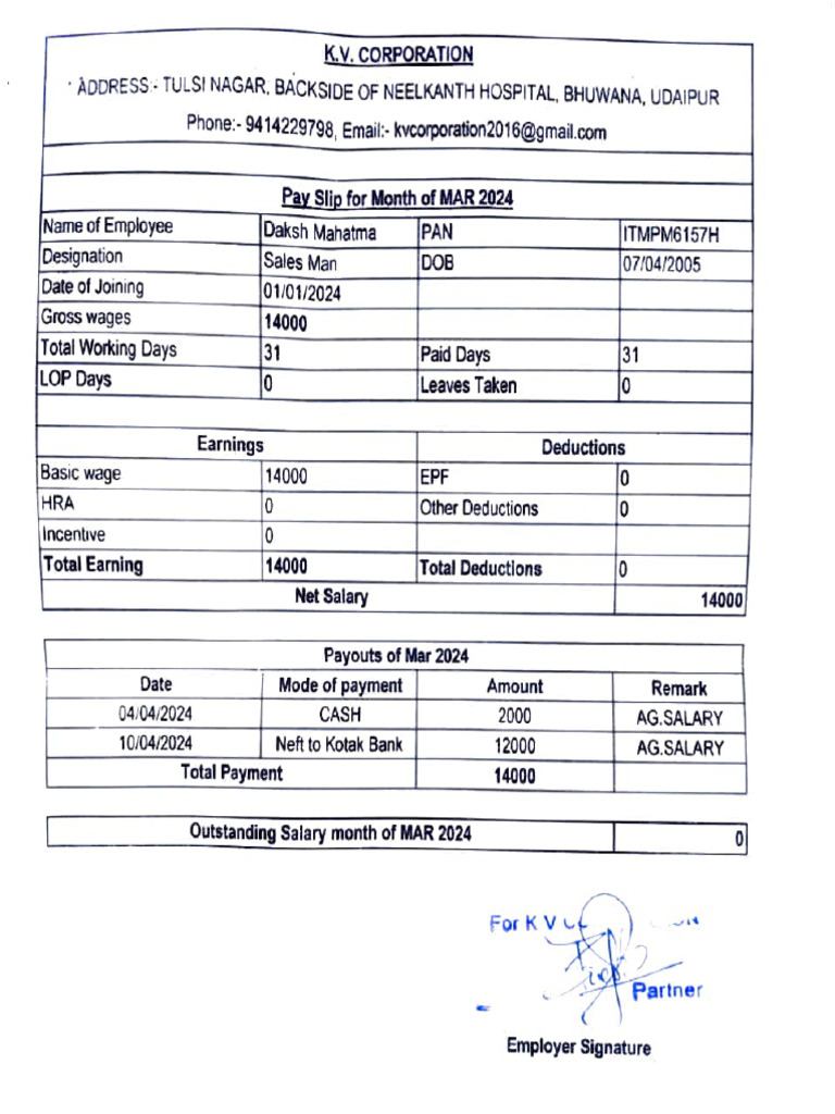 salary slip march 2024 PDF Salary Public Finance