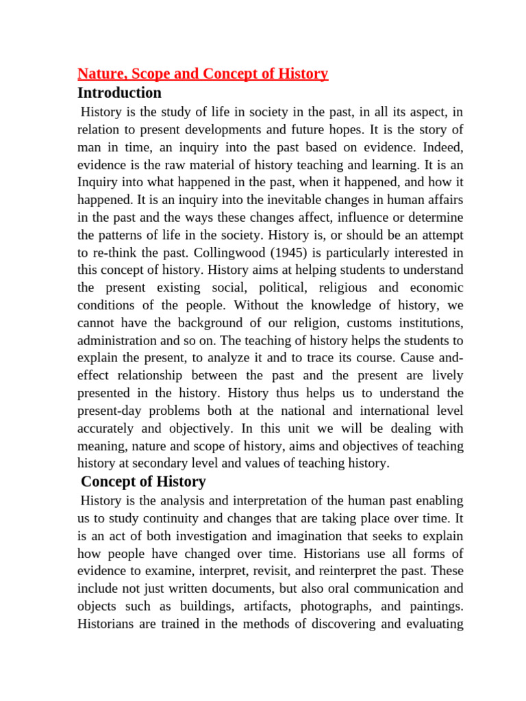 Nature, Scope and Concept of History | PDF | Science | Experiment