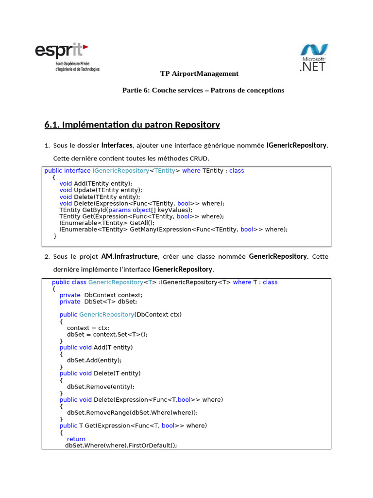 Implémentation du patron UnitOfWork | PDF | Programmation informatique ...