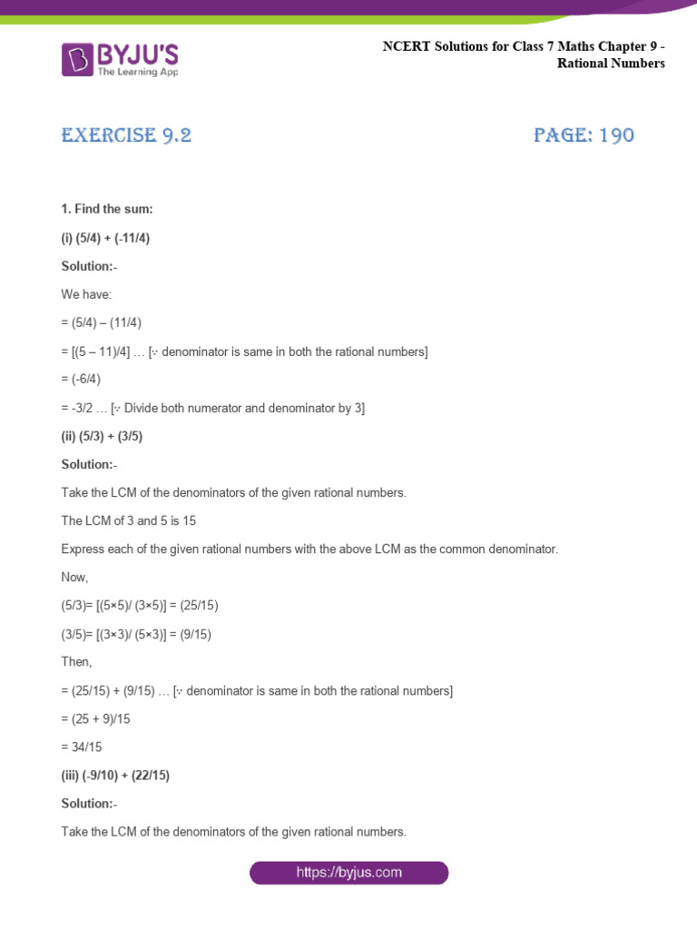 Ncert solutions for class 7 maths 8may chapter 9 rational numbers