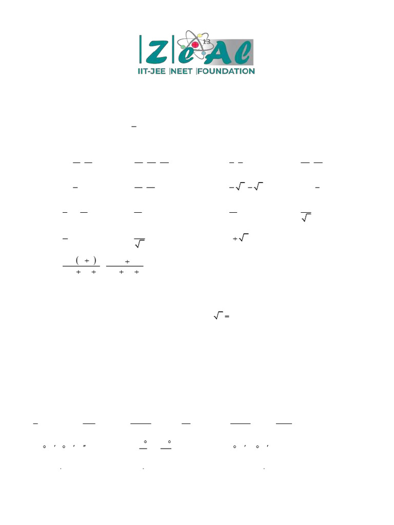 Mathematics Trigonometry Practice Sheet Lecture 1 To 13 Ans-Sol | PDF ...