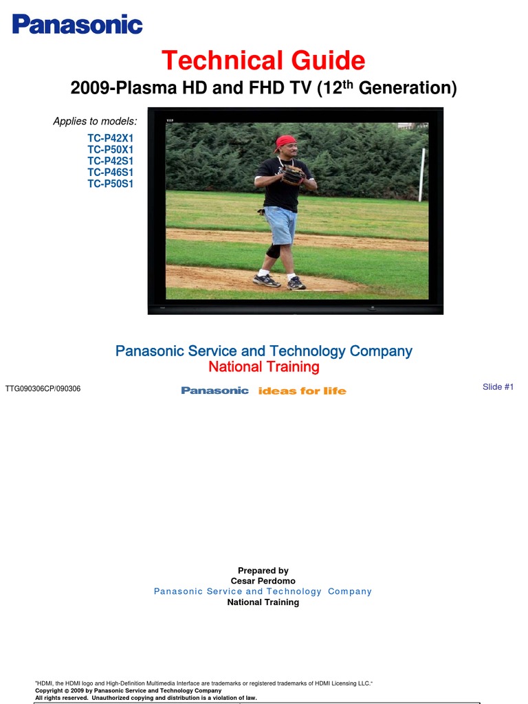 Panasonic Plasma Plasma 12th Generation Technical Guide | PDF | Computers
