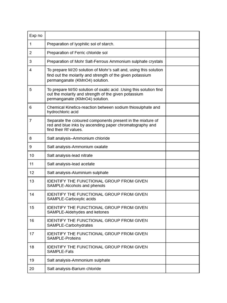 Chemistry Lab Experiments Guide | PDF