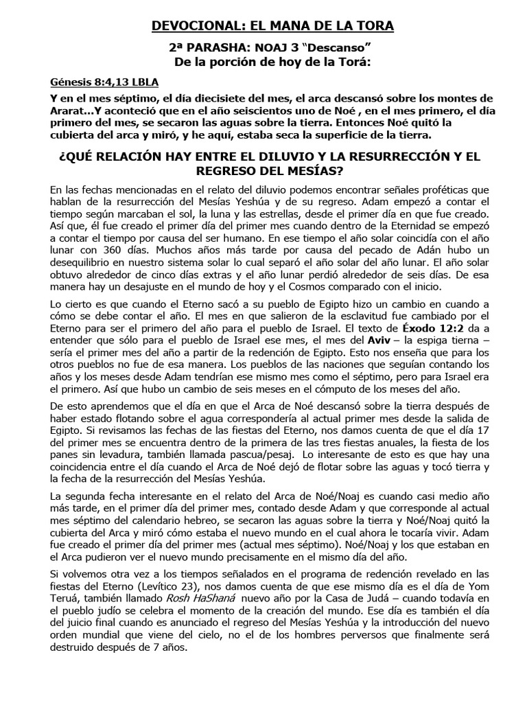 Profecías del Diluvio y el Mesías | PDF | Noé | Mito de la inundación