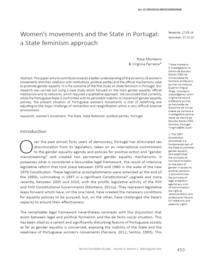 Womens Movements and The State in Portug | PDF | Feminism | Gender Studies
