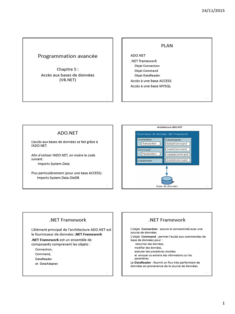 Connexion aux bases de données en VB.NET | PDF | ActiveX Data Objects ...