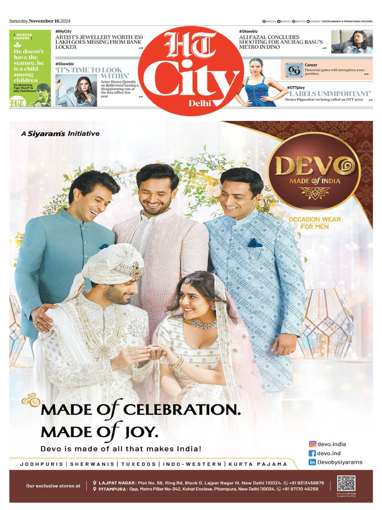 HT - Delhi City - 16-11-2024 | PDF | Newspapers | Publishing
