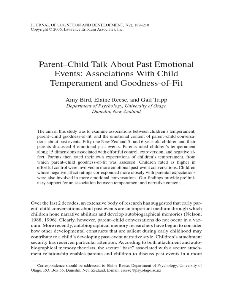 Parent-Child Conversations & Temperament | PDF | Temperament | Human ...