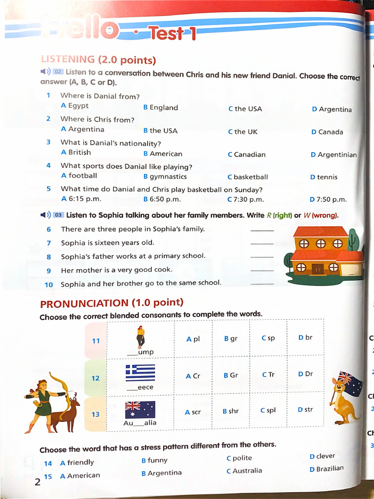 Bài Tập Bồi Dưỡng Unit Hello - Unit 2a,b | PDF