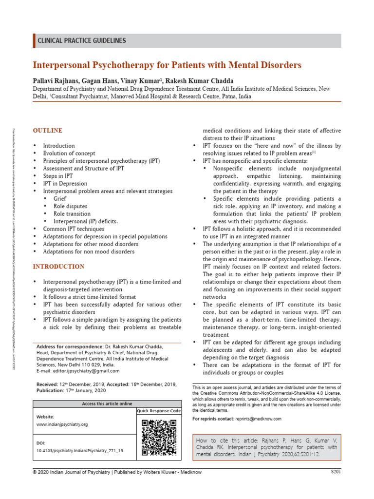 IPSRT for Bipolar Disorder Management | PDF | Psychotherapy | Major ...