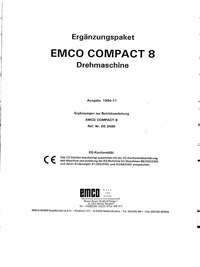 EMCO Compact8 | PDF
