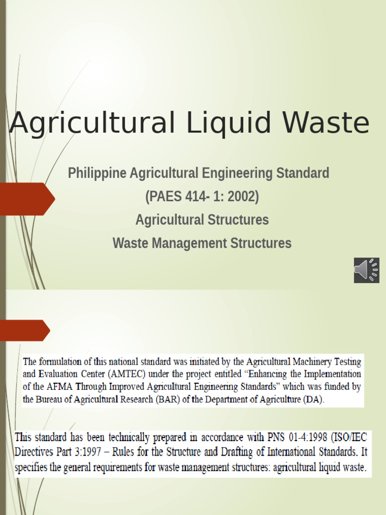 Agricultural Liquid Waste Management Standards | PDF | Filtration ...