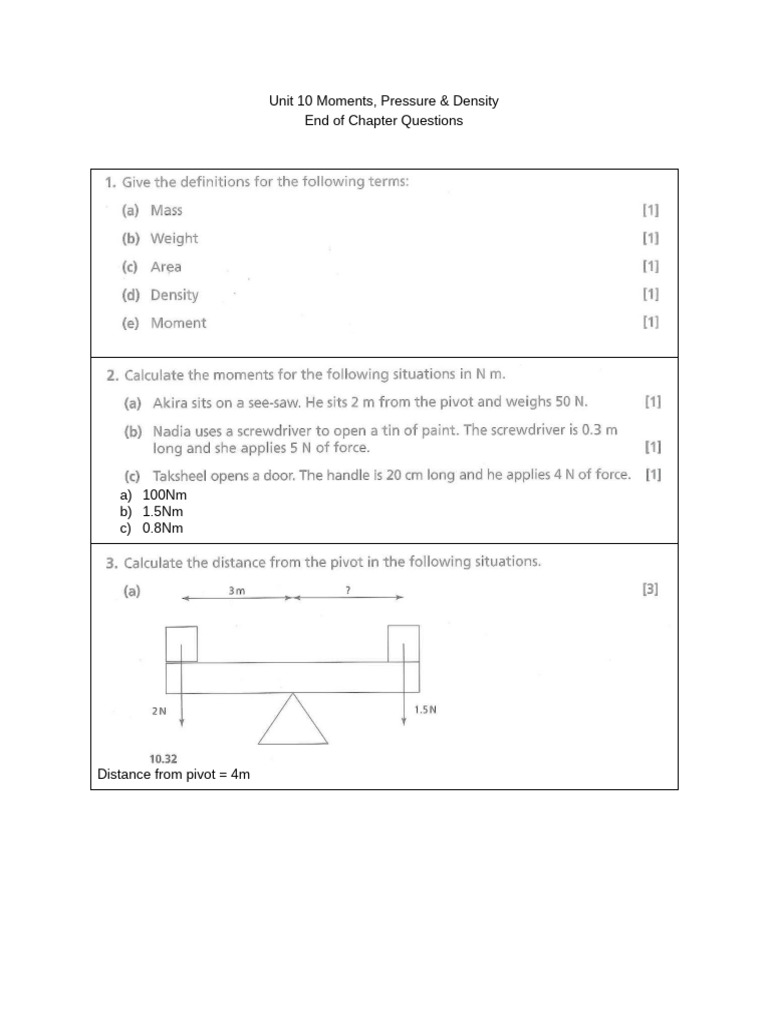 Unit 10 End of Chapter Questions | PDF