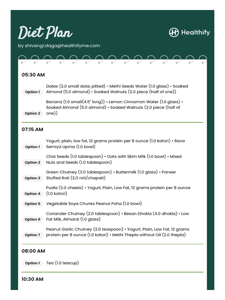Gujarati Weight Loss Diet Plan | PDF | Indian Cuisine | Yogurt