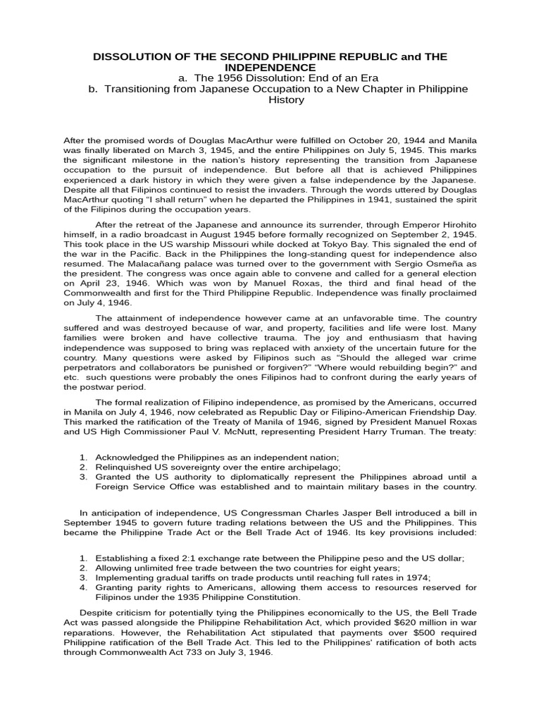 End of the Second Philippine Republic | PDF | Philippines ...