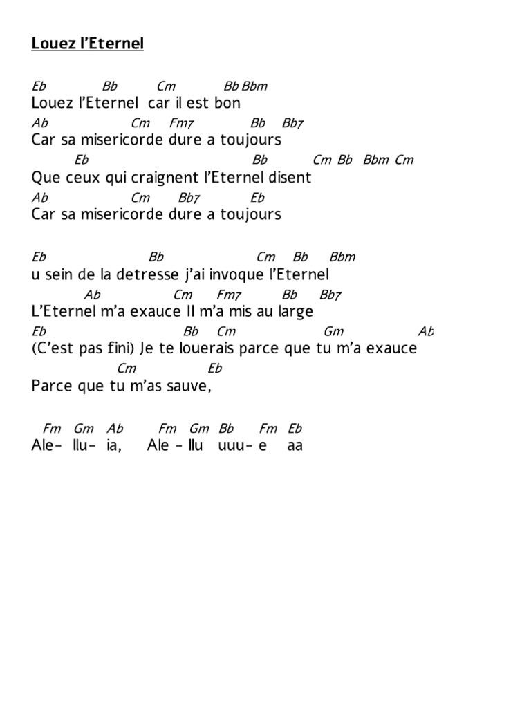 02 Louez L Eternel La Harpe De David Accords Eb Pdf