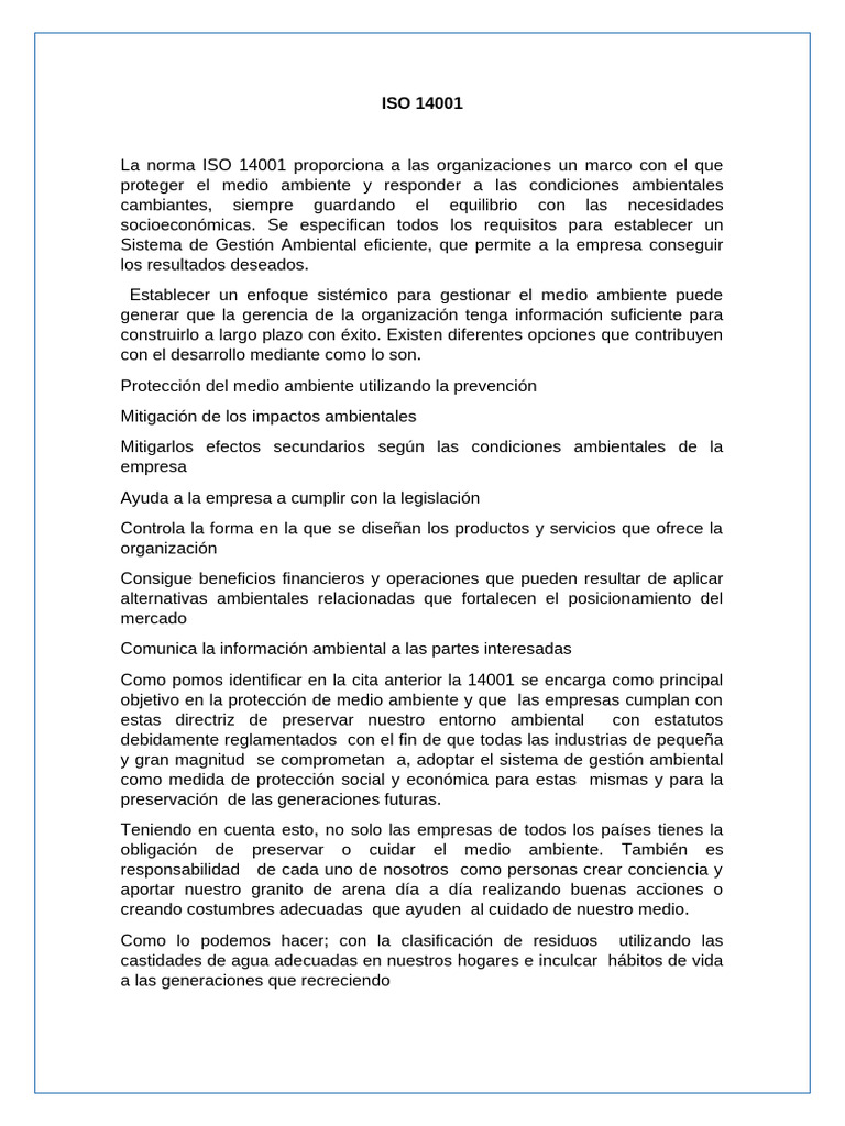 Guía sobre la norma ISO 14001 | PDF | Business | Entorno natural