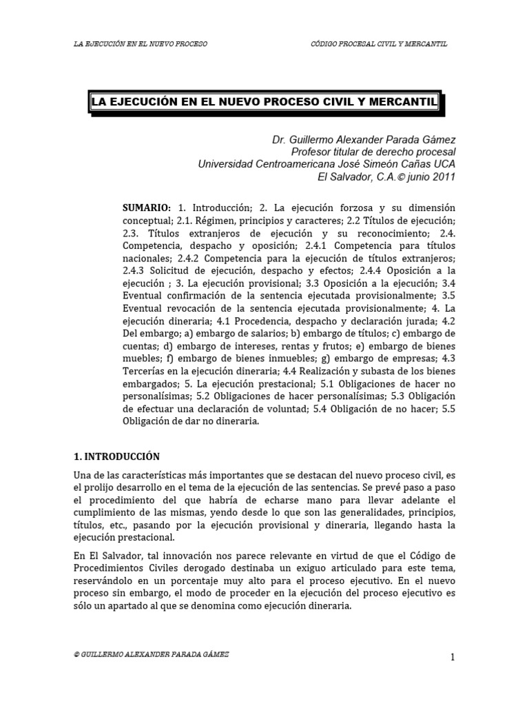 Ejecución de Sentencias en Proceso Civil | PDF | Jurisdicción | Ley ...