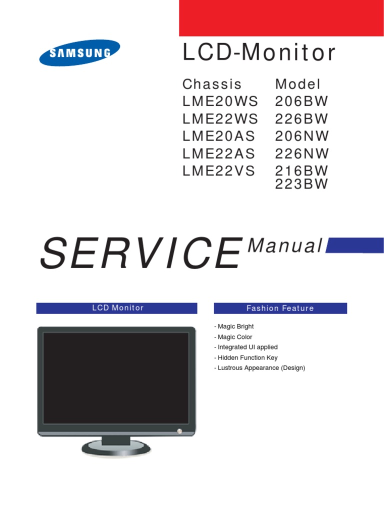 Manual de Servicio Samsung 206nw | Electrostatic Discharge | Electrical ...