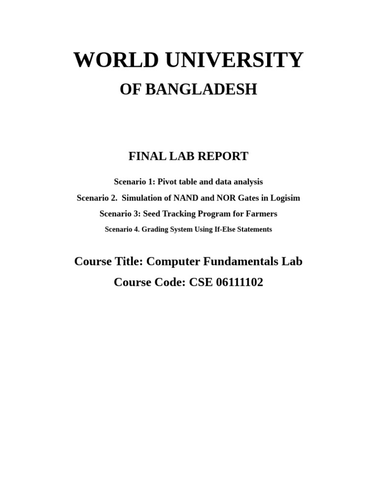 Lab Report: Data Analysis & Simulations | PDF | Logic Gate | Digital ...