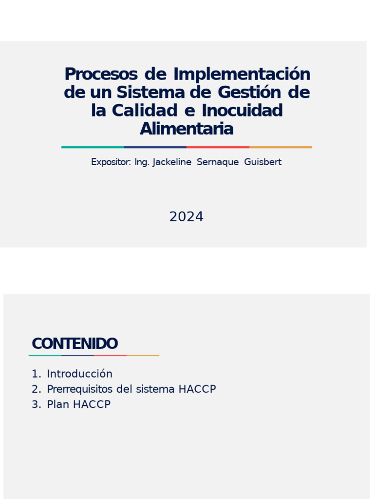 Procesos de Implementación de Gestion de La Calidad e Inocuidad ...