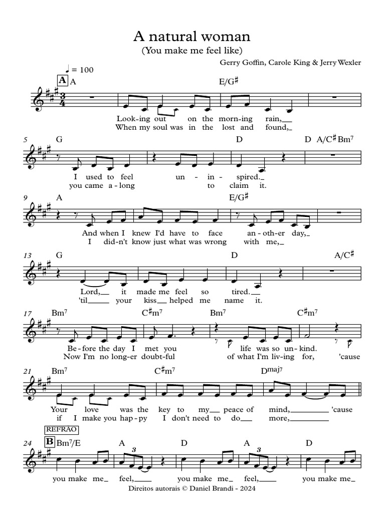 A Natural Woman Lyrics and Chords | PDF