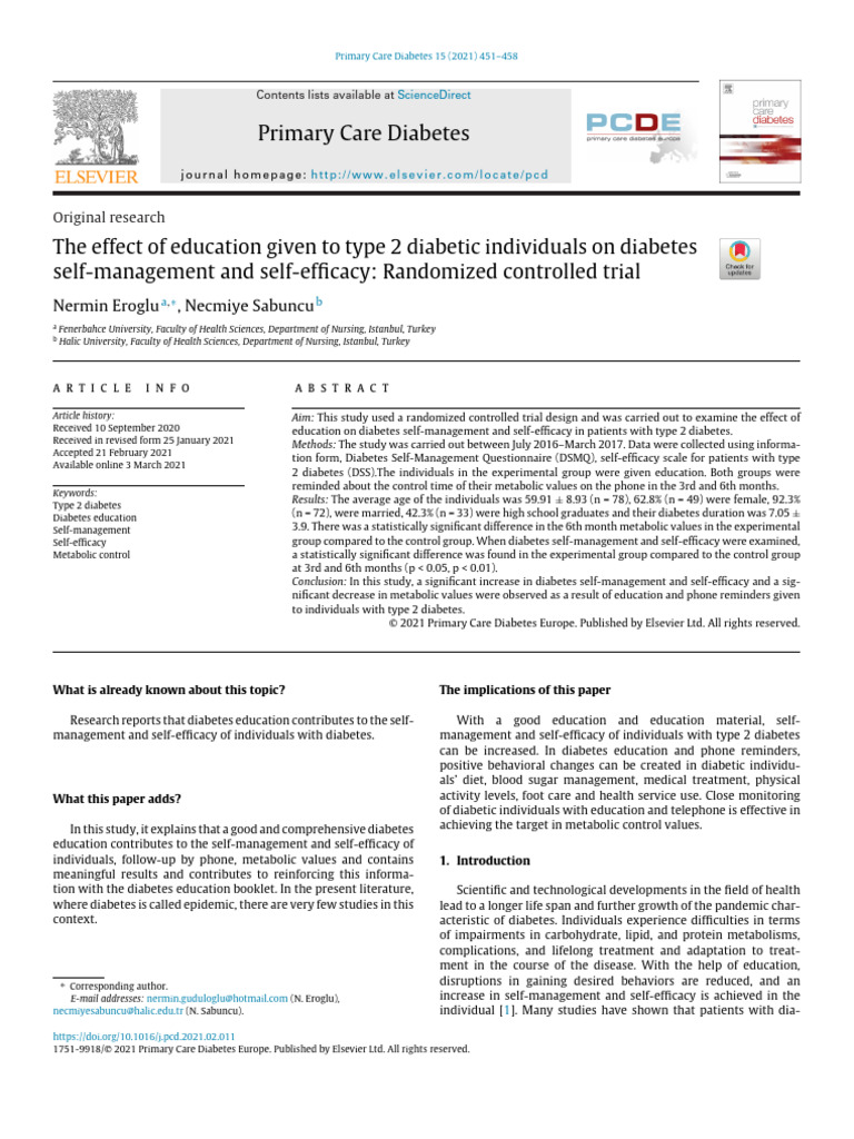The Effect of Education Given To Type 2 Diabetic | PDF | Glycated ...