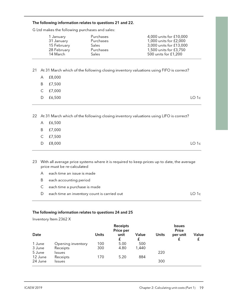 Chapters 3 To 5 With Answers | PDF | Cost Of Goods Sold | Profit ...