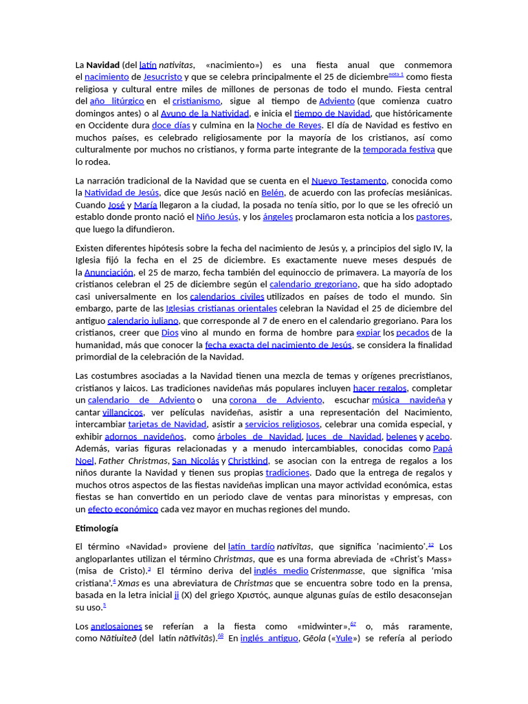 Orígenes y tradiciones de la Navidad | PDF | Navidad | Natividad De Jesus
